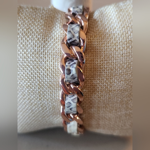 henri bendel Jewelry - Henri Bendel Rose Gold Copper and Leathef Cuff Bracelet